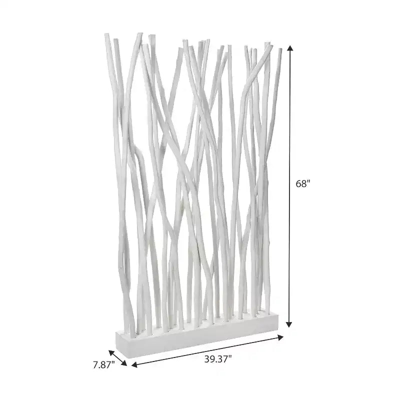 Paravent à panneau unique JONATHAN Y Tranquil, style bohème côtier, 39W x 68H, fabriqué à la main avec des branches de teck