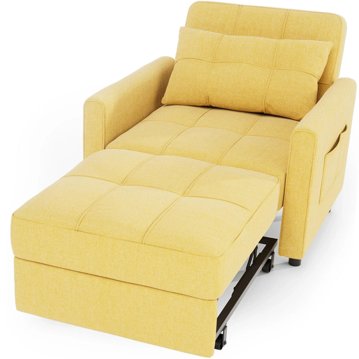 Divano letto trasformabile 3 in 1 con schienale regolabile, poltrona-divano estraibile, letto pieghevole convertibile per soggiorno
