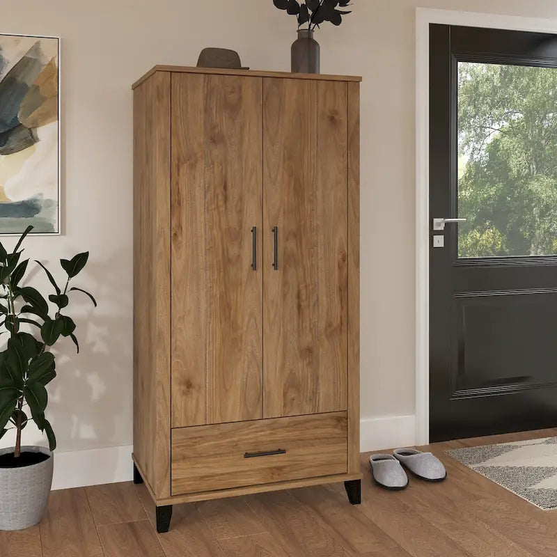 Mobile alto Somerset da ingresso con ante e cassetto di Bush Furniture