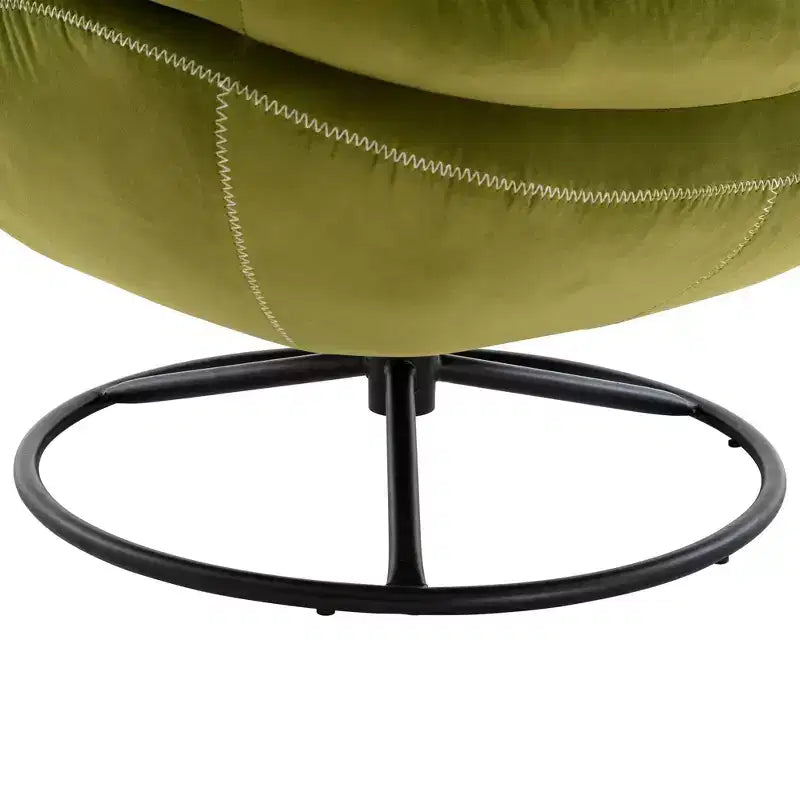 Okak Samt-Sessel mit Hocker, moderner Sessel ohne Armlehnen im Mid-Century-Stil, bequemer, weicher Sessel zum Fernsehen und Spielen