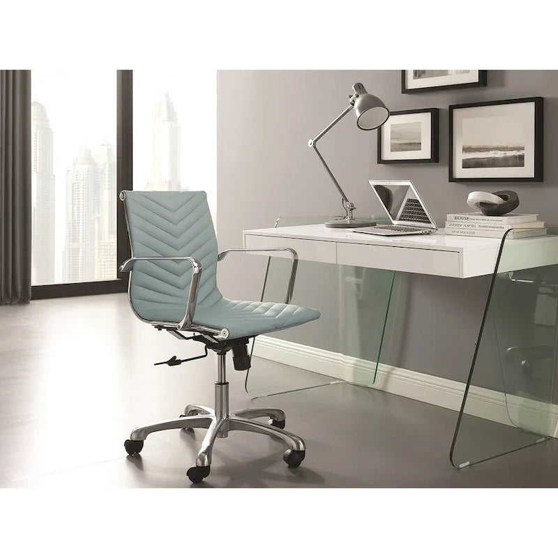 Bureau de bureau ARCHIE avec verre transparent.