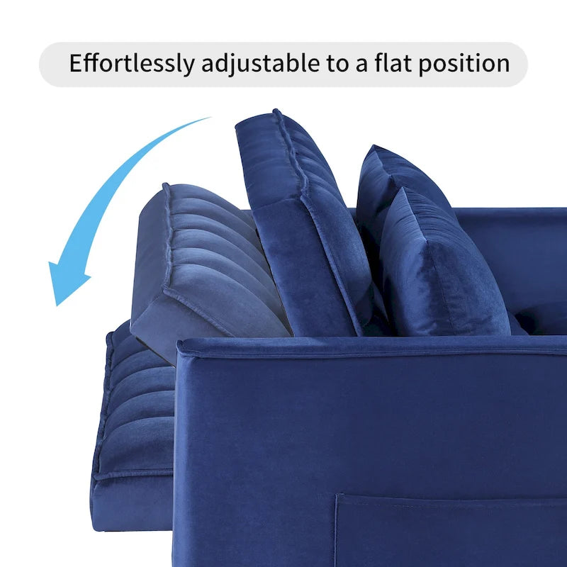 Klassisches ausziehbares, getuftetes und umbaubares Schlafsofa - 55W x 68L x 20H