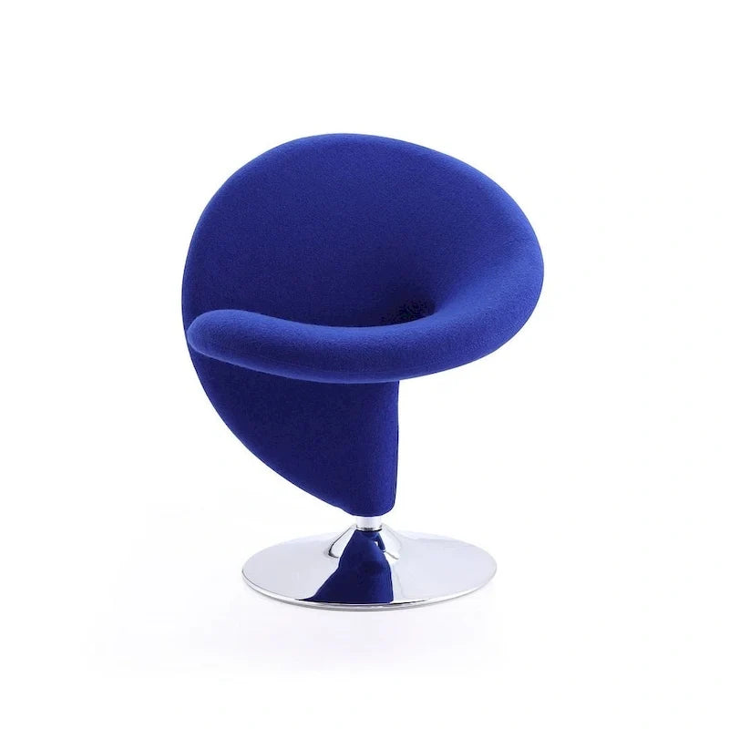 Manhattan Comfort Curl-draaifauteuil met chroom en wolmix (set van 2)