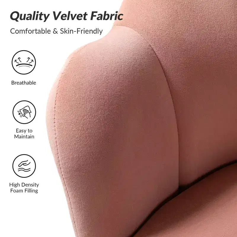 Fauteuil tonneau confortable avec pieds en métal doré, fauteuil d’appoint pour le salon