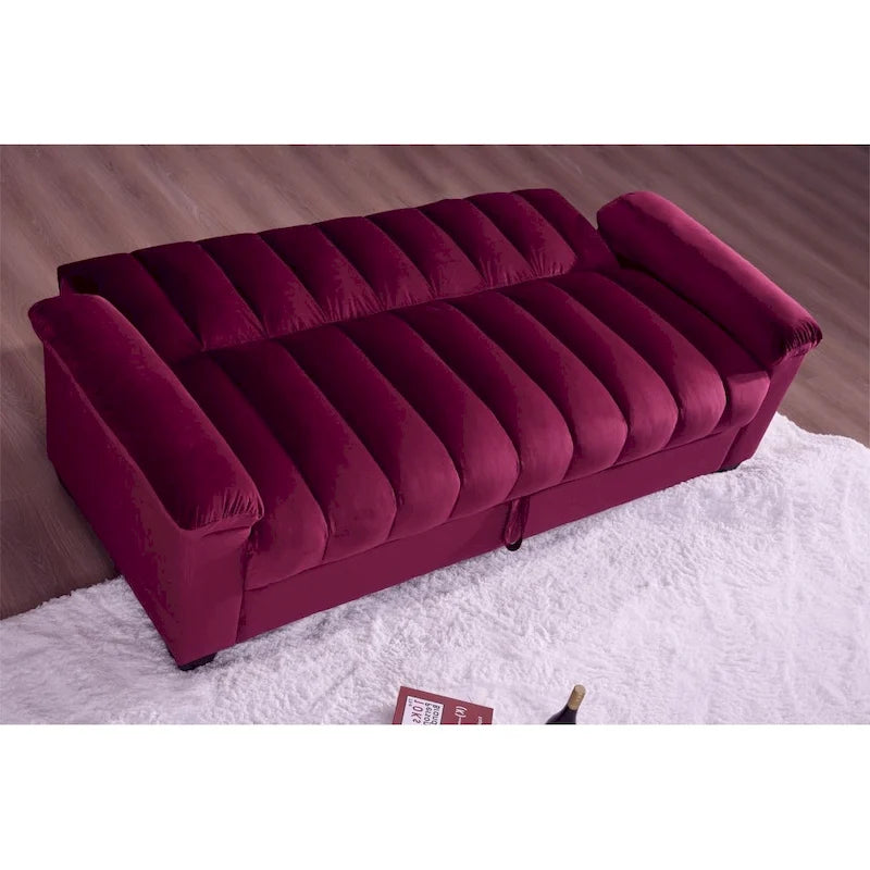 82.7 Samt-Schlafsofa mit Stauraum und 2 Kissen