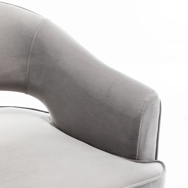 Modren Velvet Living Room Swivel Arm Barrel Chair with Tufted Back