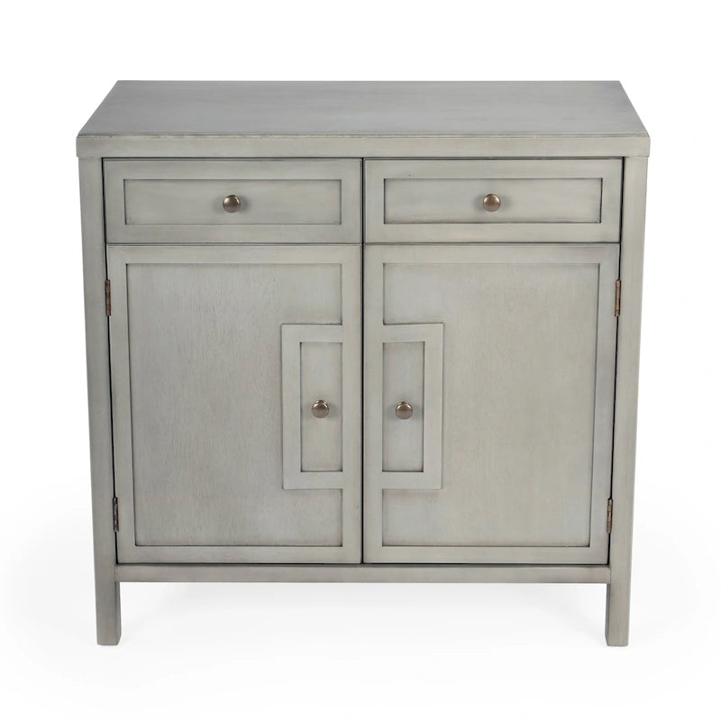 Modern Minimalist Wood Accent Storage Cabinet with Two Drawers