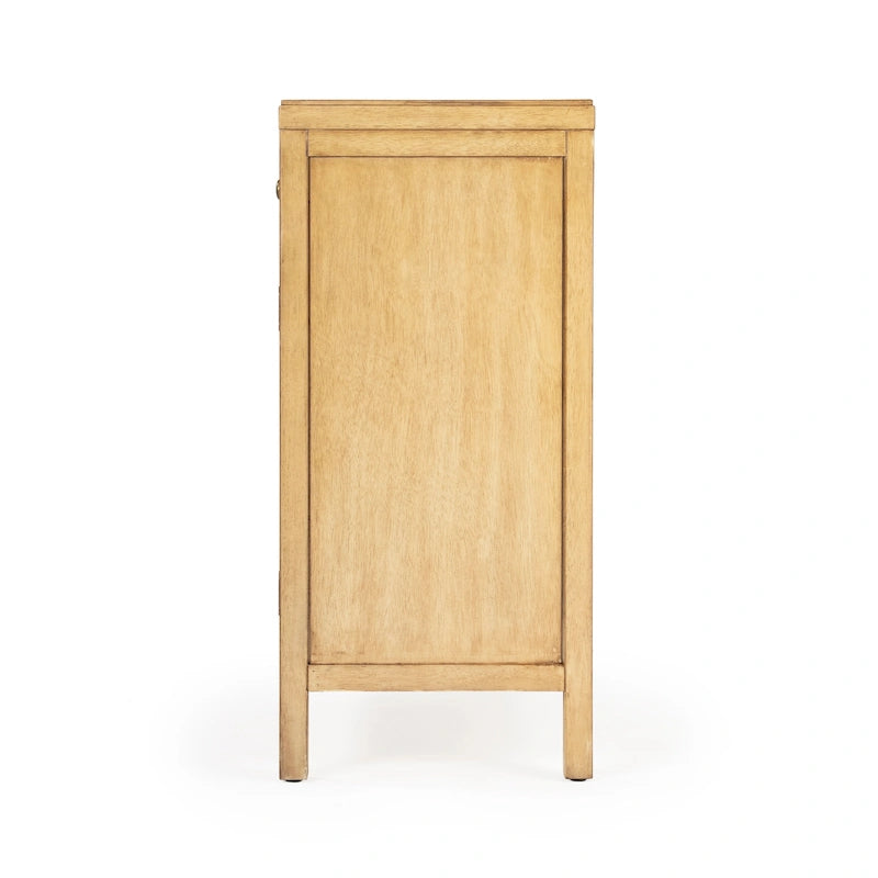 Modern Minimalist Wood Accent Storage Cabinet with Two Drawers