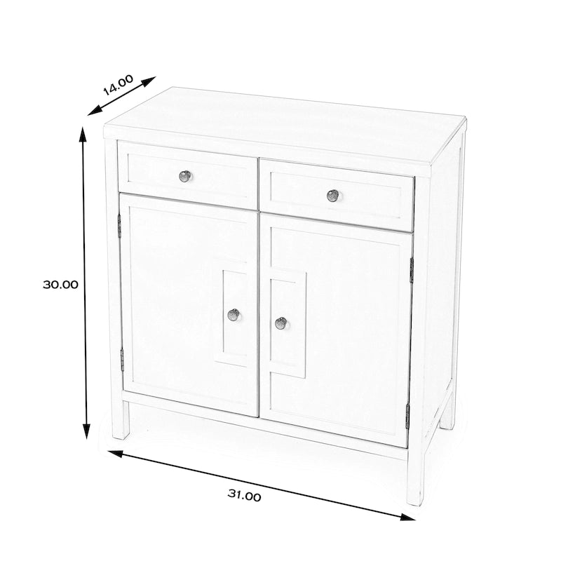 Modern Minimalist Wood Accent Storage Cabinet with Two Drawers