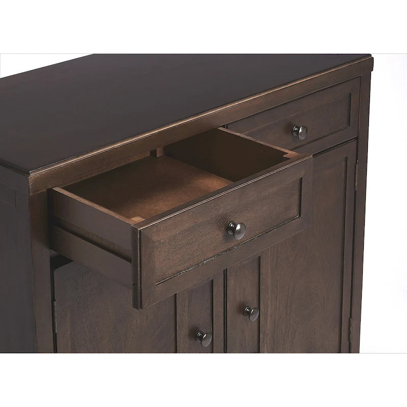 Modern Minimalist Wood Accent Storage Cabinet with Two Drawers