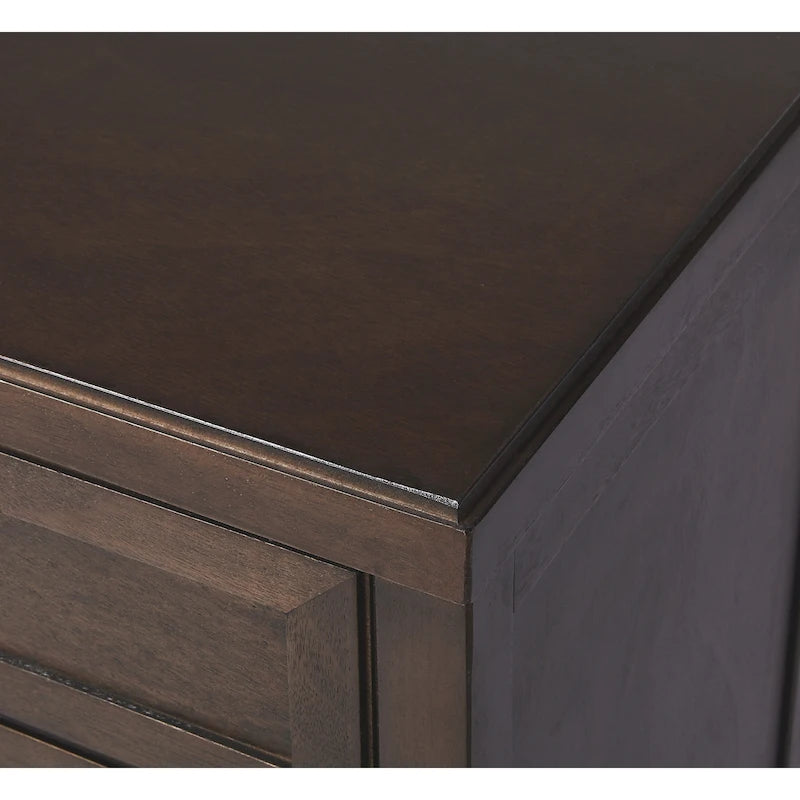 Modern Minimalist Wood Accent Storage Cabinet with Two Drawers