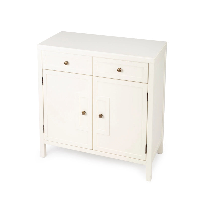 Modern Minimalist Wood Accent Storage Cabinet with Two Drawers