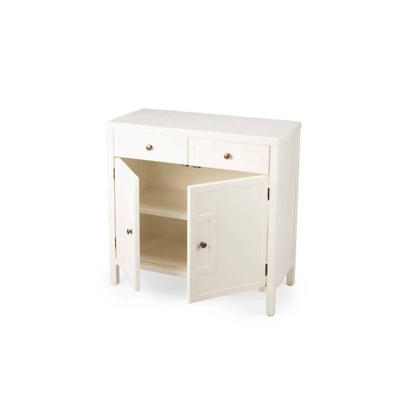 Modern Minimalist Wood Accent Storage Cabinet with Two Drawers