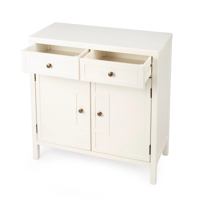 Modern Minimalist Wood Accent Storage Cabinet with Two Drawers