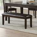 Steve Silver Alice Antique Espresso Wood and Faux Leather Dining Bench