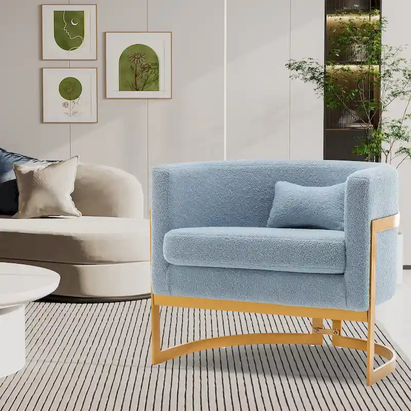 Accent Chair, Velvet Barrel Chair Modern Arm Chair for Living Room
