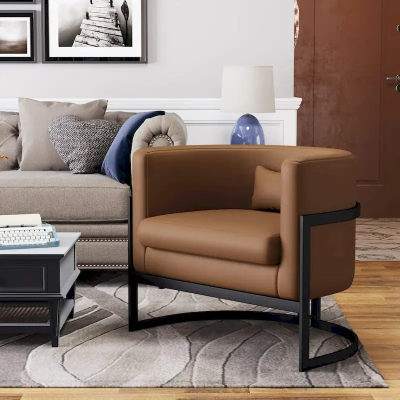 Accent Chair, Velvet Barrel Chair Modern Arm Chair for Living Room