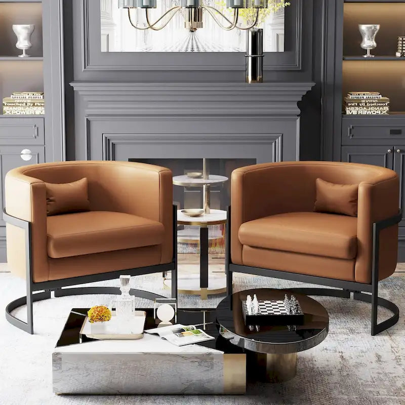 Accent Chair, Velvet Barrel Chair Modern Arm Chair for Living Room