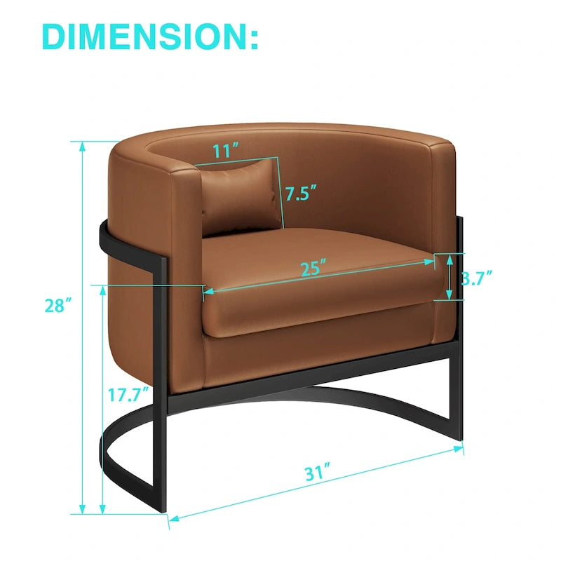 Accent Chair, Velvet Barrel Chair Modern Arm Chair for Living Room