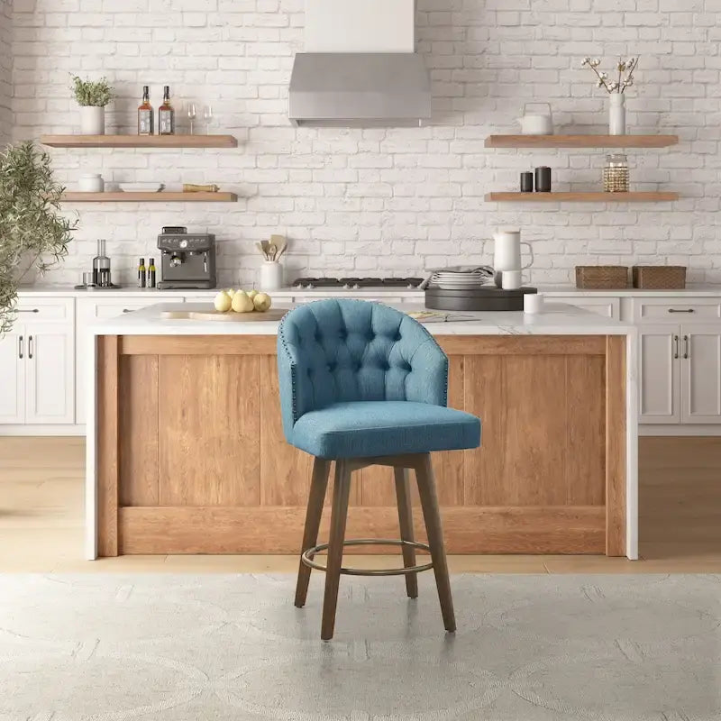 Upholstered 360 Degree Swivel Counter Stool 26 H