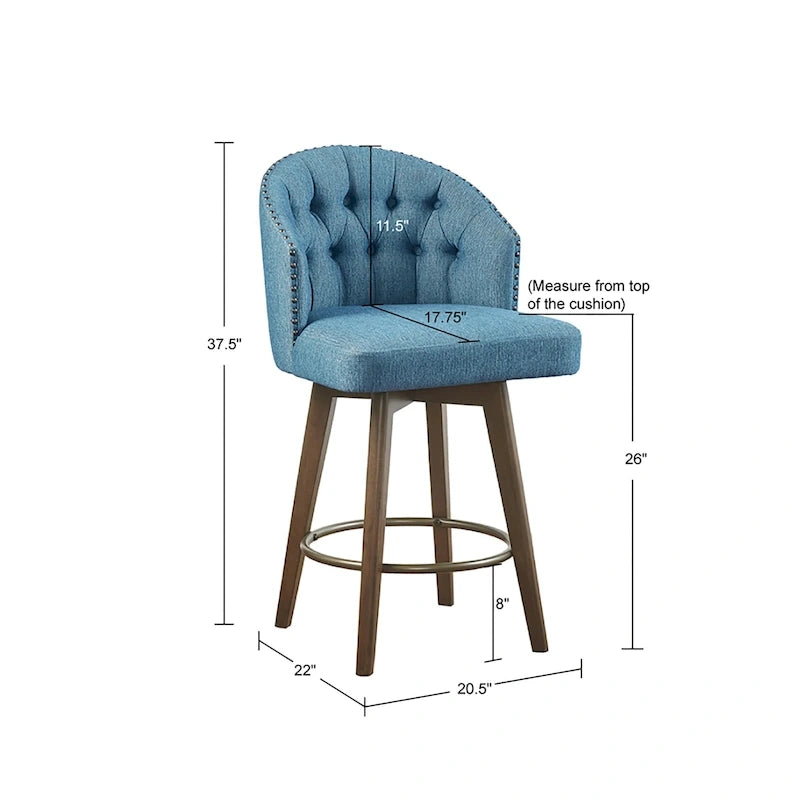 Upholstered 360 Degree Swivel Counter Stool 26 H