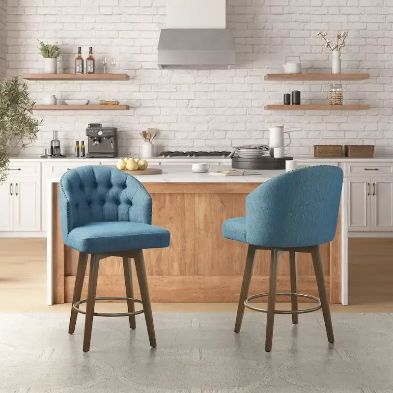 Upholstered 360 Degree Swivel Counter Stool 26 H