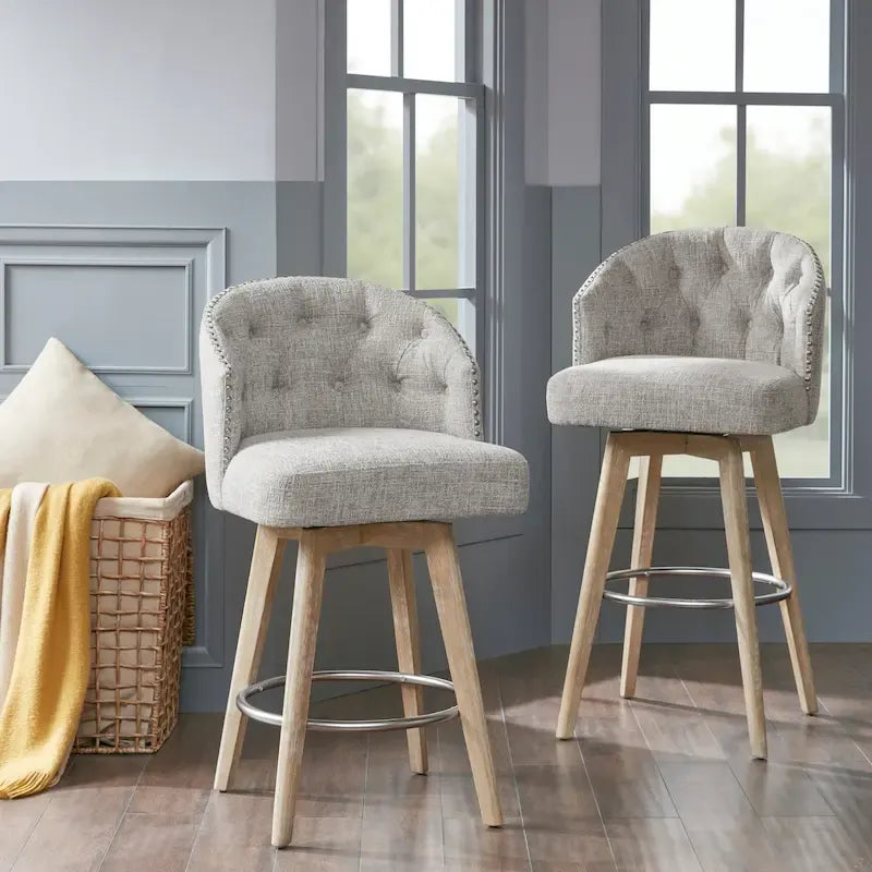 Upholstered 360 Degree Swivel Counter Stool 26 H