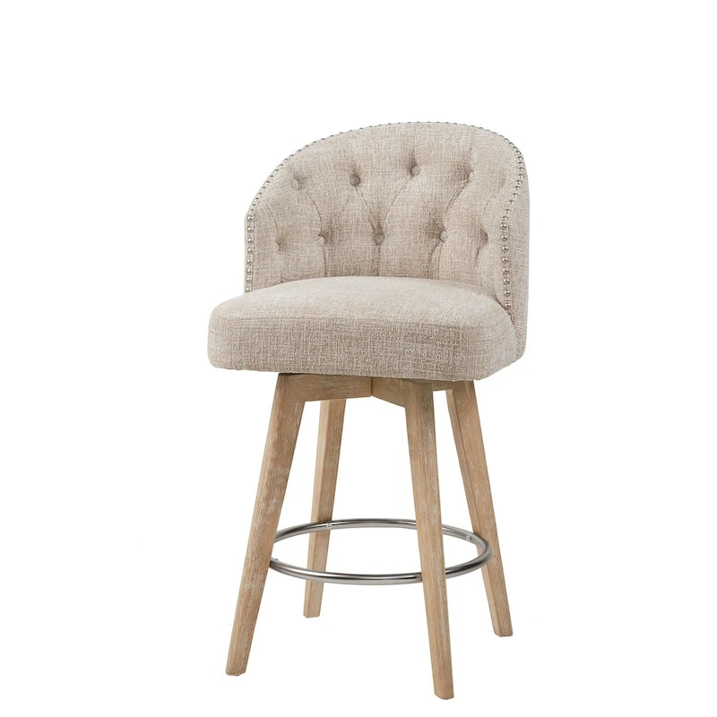 Upholstered 360 Degree Swivel Counter Stool 26 H