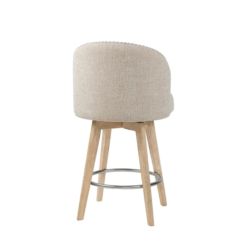 Upholstered 360 Degree Swivel Counter Stool 26 H