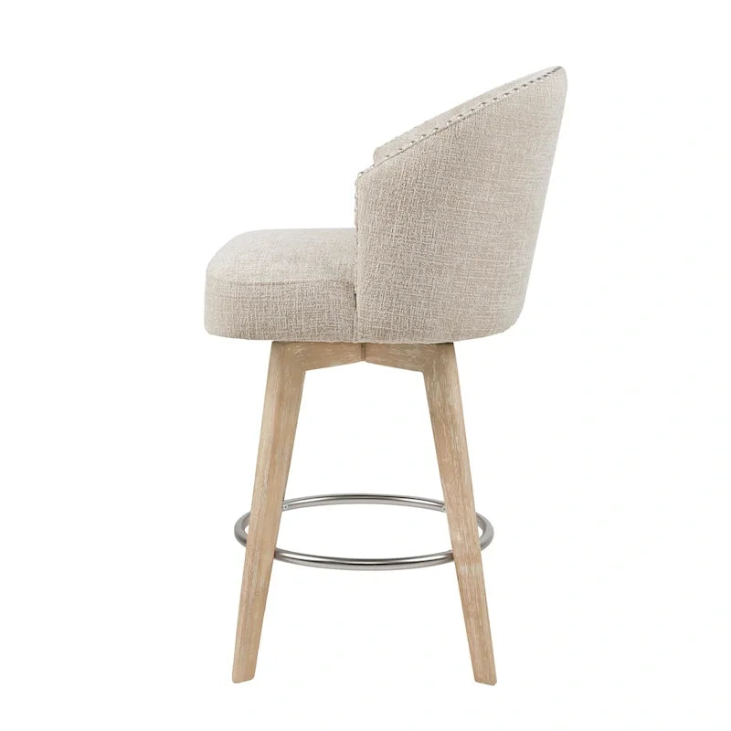 Upholstered 360 Degree Swivel Counter Stool 26 H