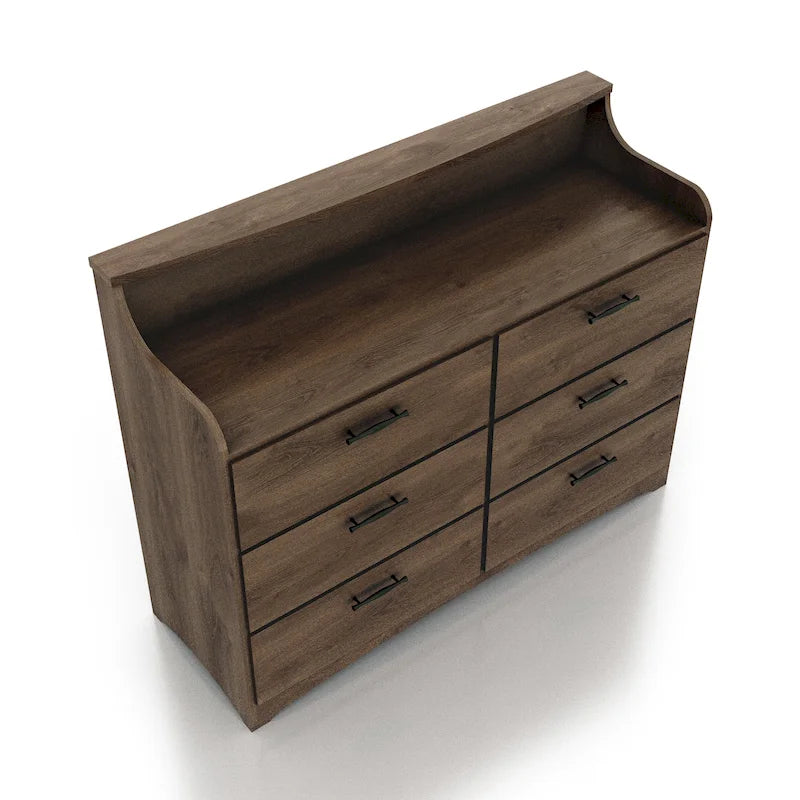 Simple Transitional 47-inch Wide 6-Drawer Double Dresser