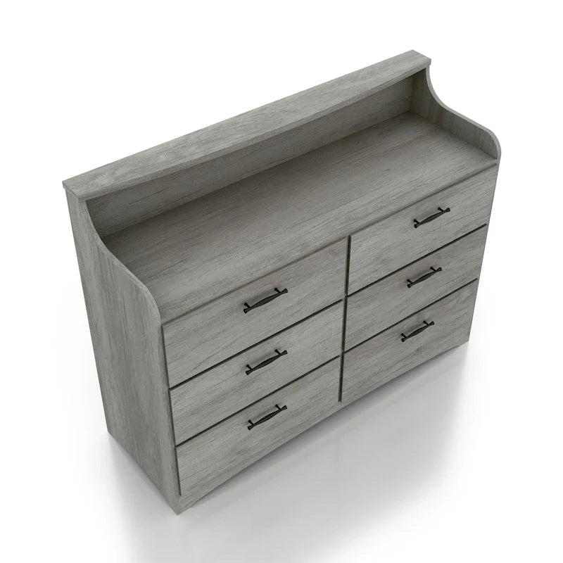 Simple Transitional 47-inch Wide 6-Drawer Double Dresser