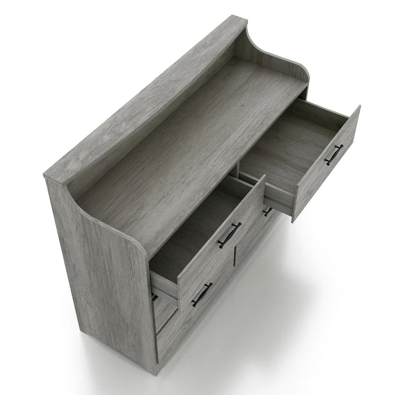 Simple Transitional 47-inch Wide 6-Drawer Double Dresser
