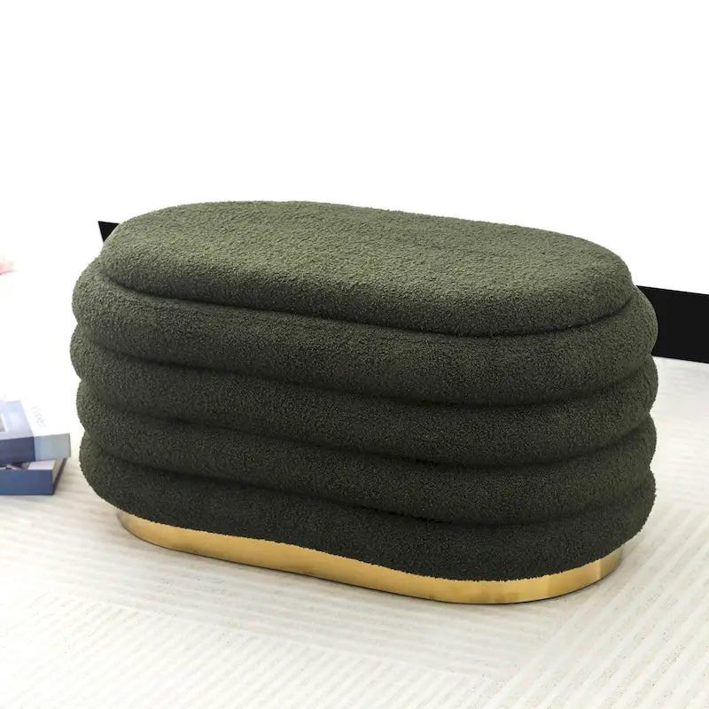 Samt-Aufbewahrungsbank, gestapeltes Design, Hocker mit goldenem Sockel