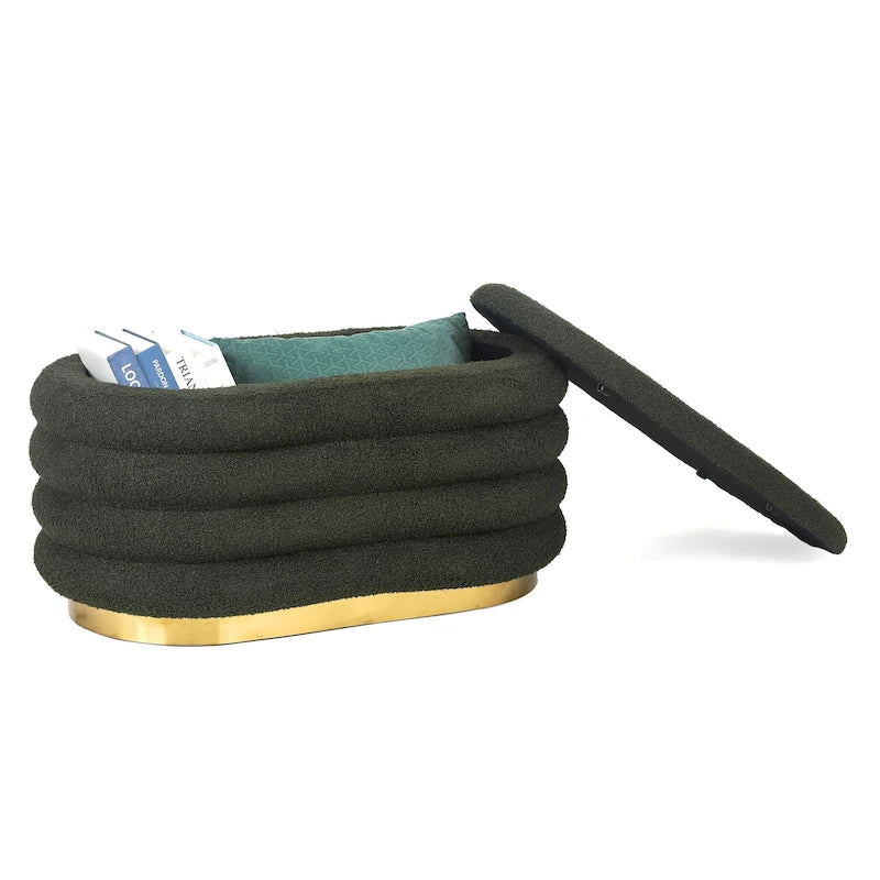Samt-Aufbewahrungsbank, gestapeltes Design, Hocker mit goldenem Sockel