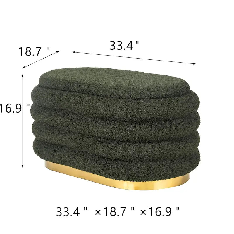Samt-Aufbewahrungsbank, gestapeltes Design, Hocker mit goldenem Sockel