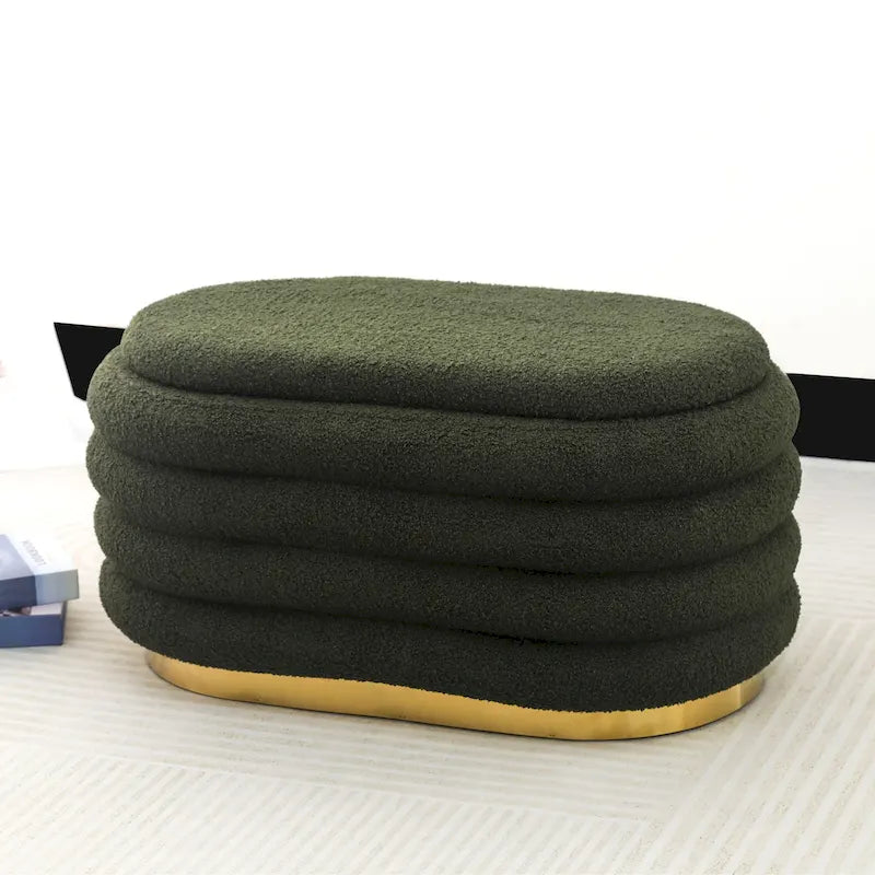 Samt-Aufbewahrungsbank, gestapeltes Design, Hocker mit goldenem Sockel