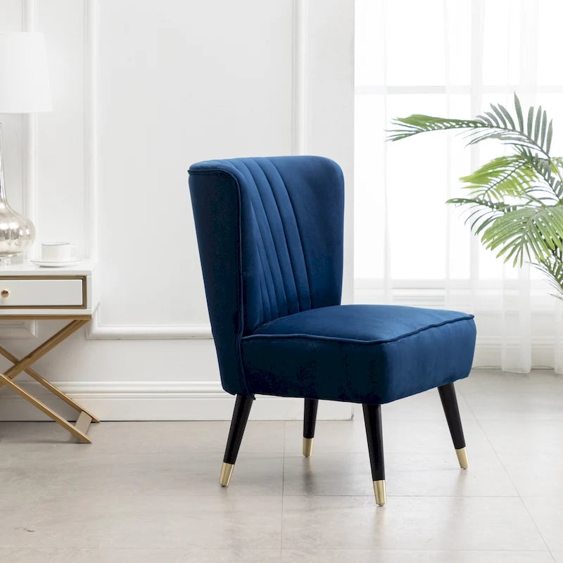 Contemporary Velvet Upholstered Accent Chair