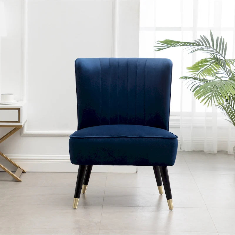 Contemporary Velvet Upholstered Accent Chair
