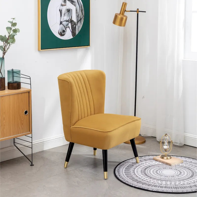 Contemporary Velvet Upholstered Accent Chair