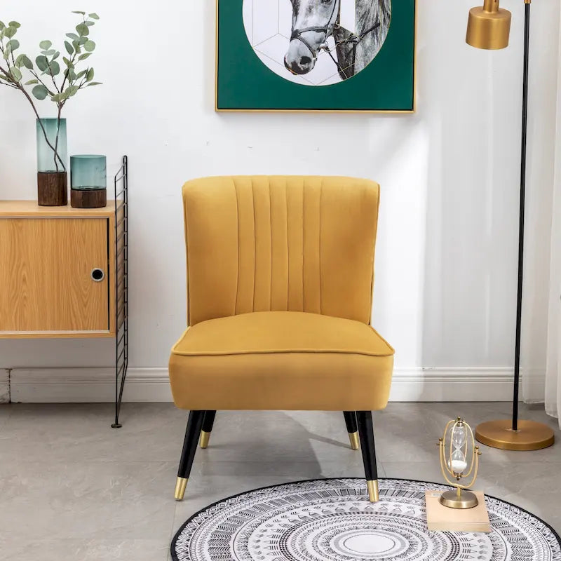 Contemporary Velvet Upholstered Accent Chair