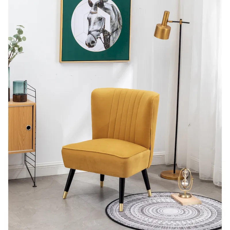 Contemporary Velvet Upholstered Accent Chair