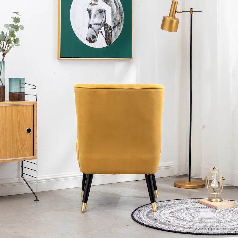 Contemporary Velvet Upholstered Accent Chair