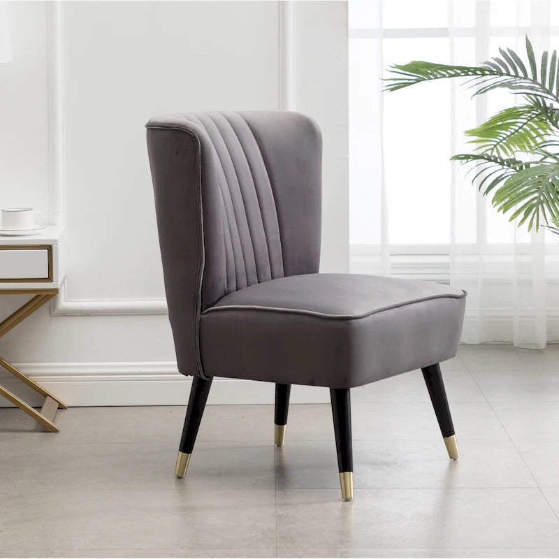 Contemporary Velvet Upholstered Accent Chair