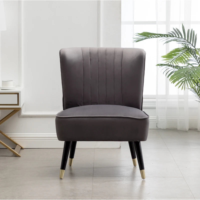 Contemporary Velvet Upholstered Accent Chair