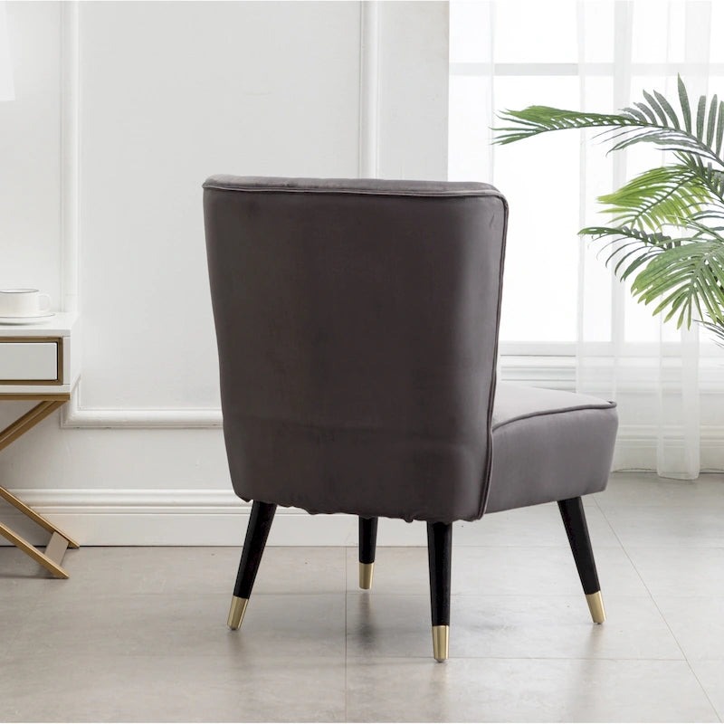 Contemporary Velvet Upholstered Accent Chair