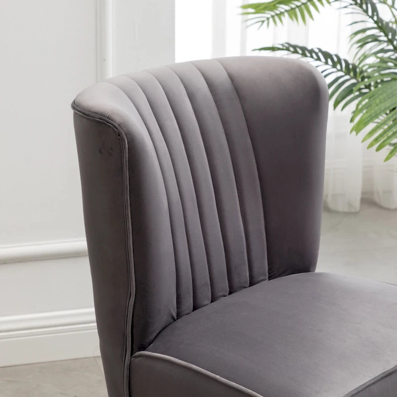 Contemporary Velvet Upholstered Accent Chair