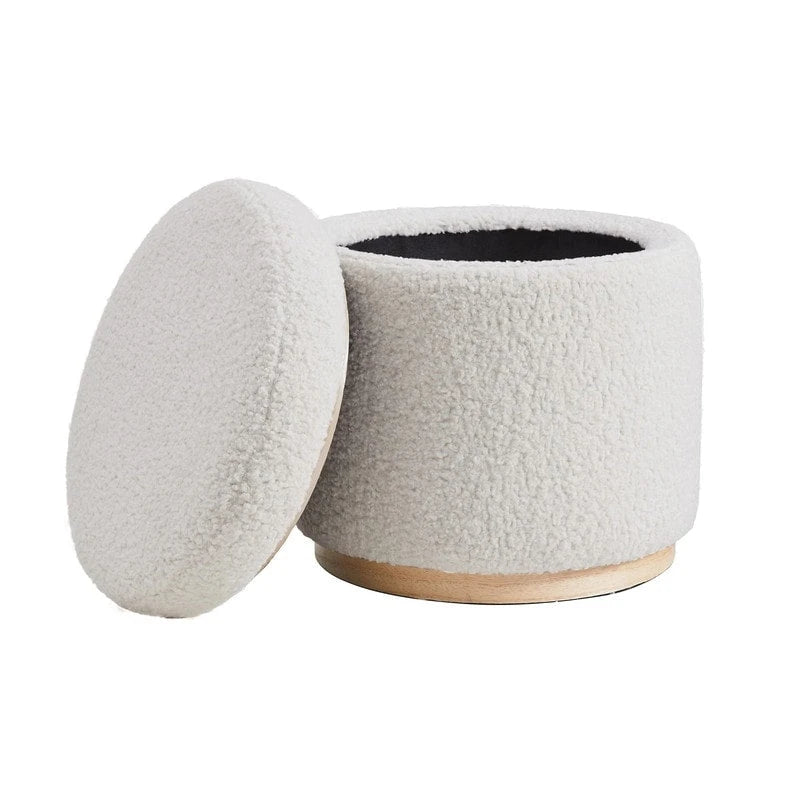 Ottomane de rangement en sherpa
