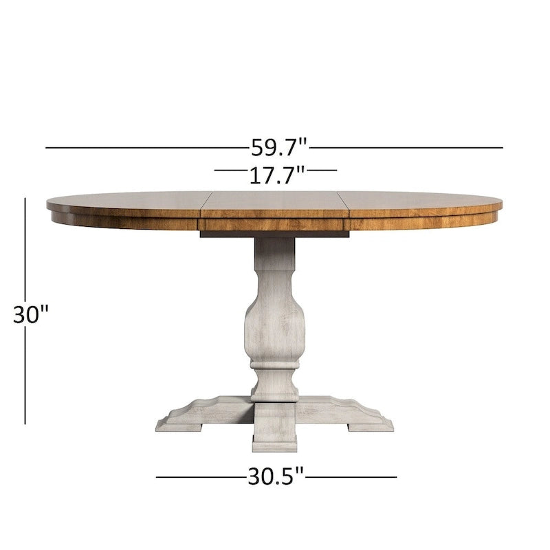 Two-tone Oval Solid Wood Dining Table