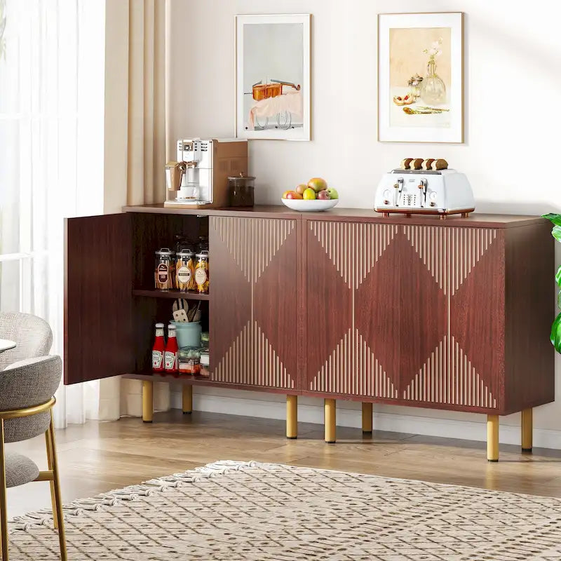58-Zoll-Sideboard mit Türen, freistehender Aufbewahrungsschrank